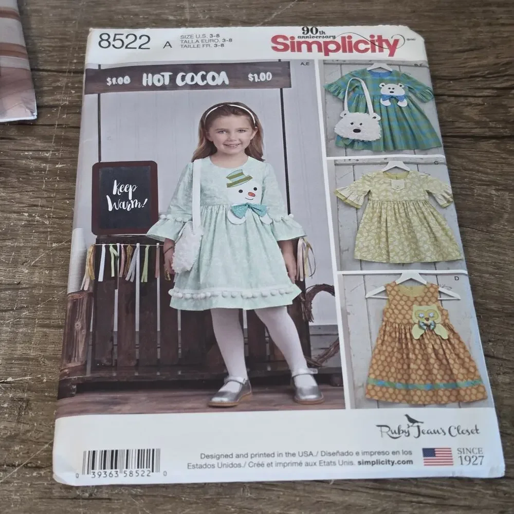 Lot of 7 Cut Sewing Patterns Simplicity Youth Girls Dresses